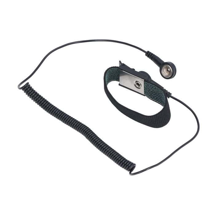 Statische polsband, herbruikbare ESD-polsband met aardingsdraad, uitschuifbaar lang snoer, zwart blauw