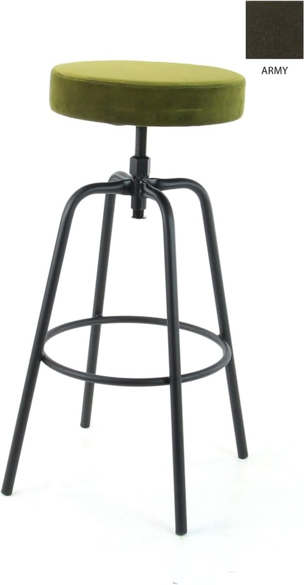 Workliving Barkruk Hoog Rond - Velvet Army - 74-82 CM
