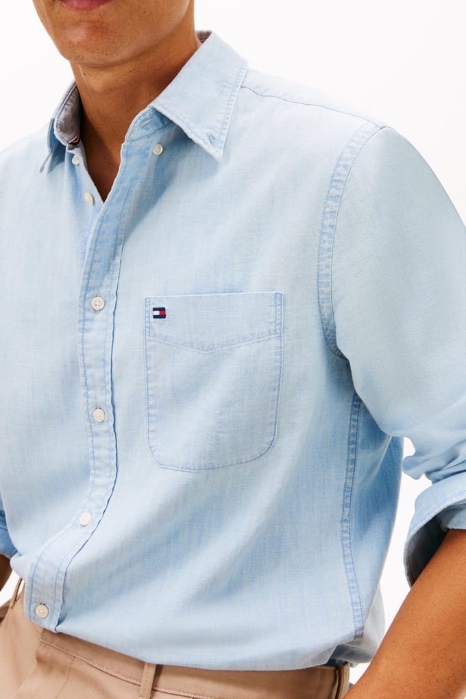 Regular fit vrijetijdsoverhemd van chambray