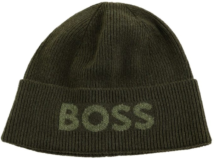 BOSS muts Elios Hat Open Green olijfgroen