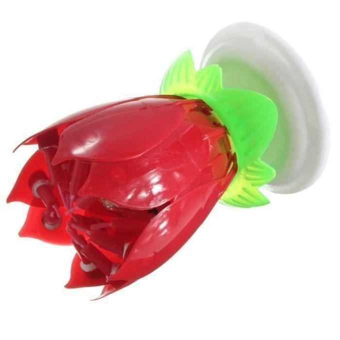 Bougie Anniversaire - LCG - LCG22019-U - Fleur Musicale - Rouge - Rotatif - Intérieur rouge