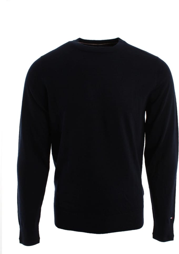 Tommy Hilfiger DC Fine Merinowol Trui - Donkerblauw - Heren - Maat M