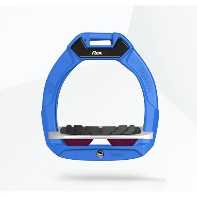 Veiligheidsstijgbeugels voor paardrijden Hellend Grip Blauw/Grijs/Paars kind Flex-On Safe-On