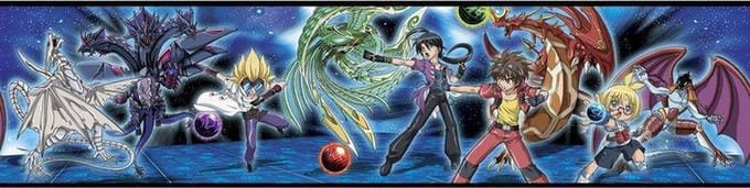 Bakugan - Behangrand - Muurdecoratie - wandstickers - Zelfklevend - Vinyl - 4.5 Meter lang