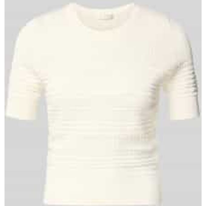 T-shirt in tricotlook met ronde hals