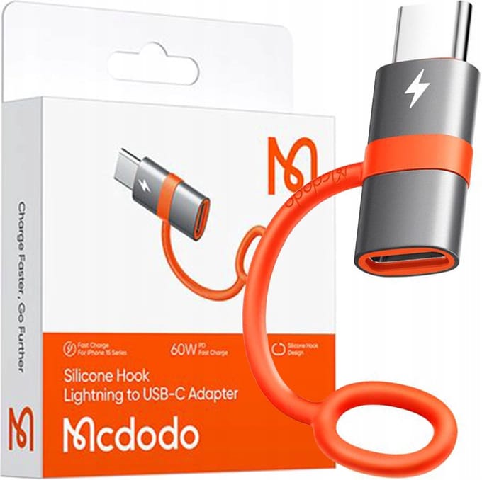 Adapter voor gegevens en opladen Lightning - USB-C McDodo OT-5530, Grijs