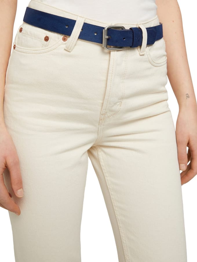Tom Tailor Denim - TTDOLLY Suède leren riem met vierkante gesp - Maat 75 - navy uni