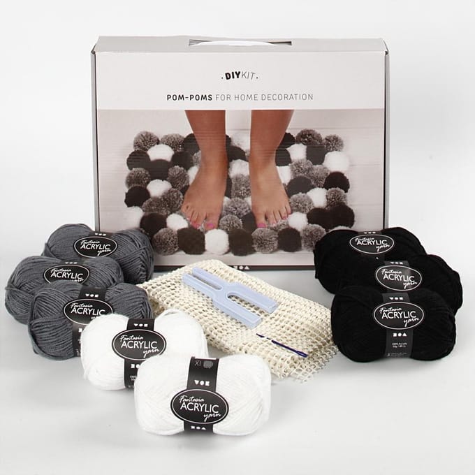 Creatief met Pom-poms grijs harmonie 1set