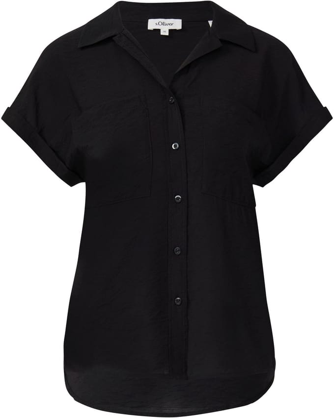 s.Oliver - female - Blouse van een gestructureerde viscosemix met opgestikte zak
