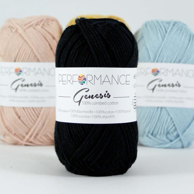 Genesis zwart 2012 - 5 bollen gekamd katoengaren - pendikte 3,5 a 4mm