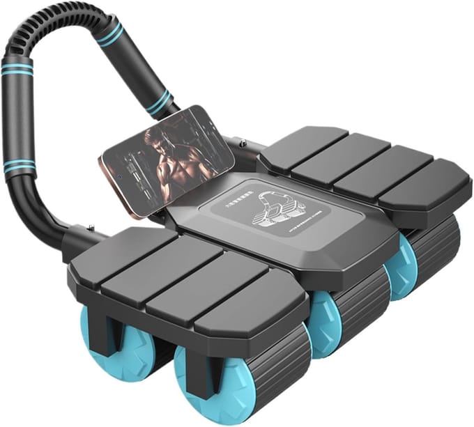 Buikspierroller - Core Trainer - Kracht Training - Automatische Terugslag - 40x35x22 cm - Zwart