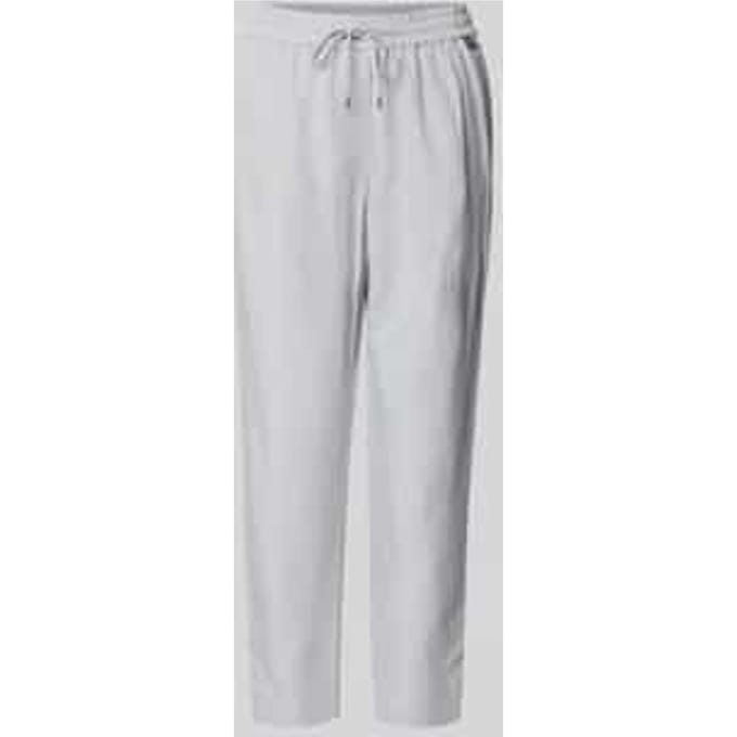 straight fit stoffen broek van viscosemix met linnenaandeel