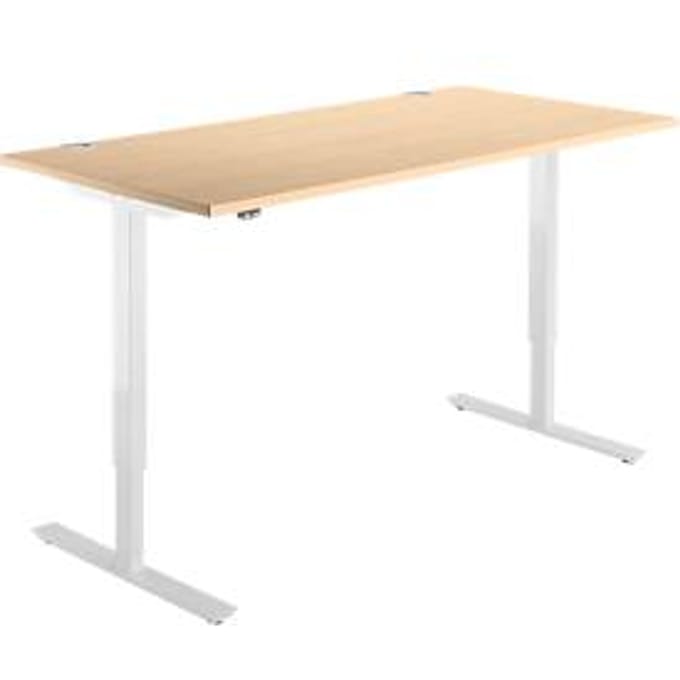 Schäfer Shop  Select Bureautafel START UP, eentraps elektr. in hoogte verstelbaar, B 1600 mm, esdoorn/wit