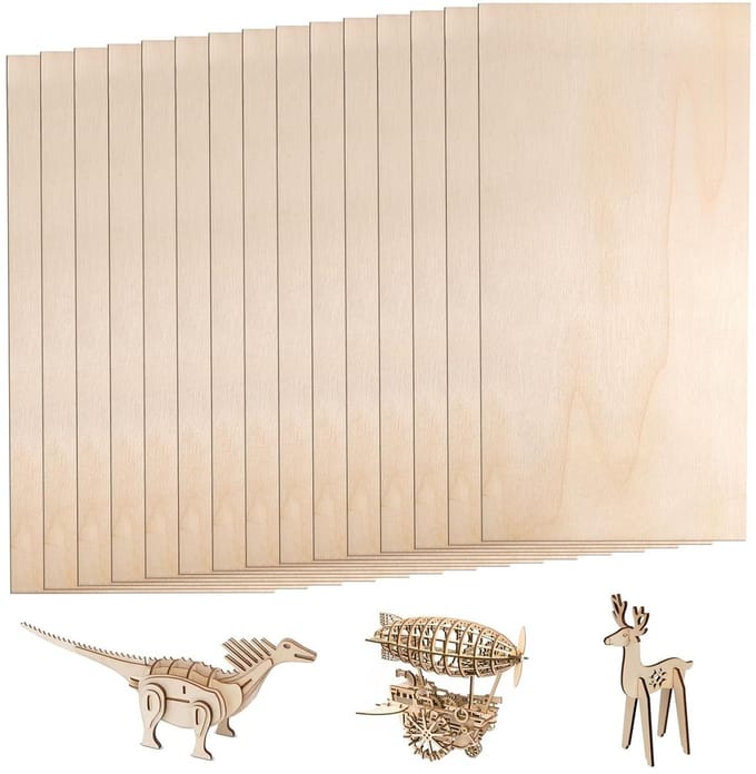 15 Stuks Balsa Houten Platen 200 x 100 x 2mm voor Creatieve Projecten, DIY Modellen en Kunstwerken