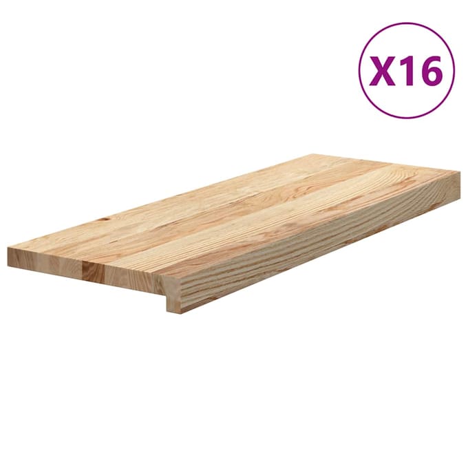 vidaXL - Traptreden - 16 - st - 70x25x2 - cm - onbehandeld - massief - eikenhout