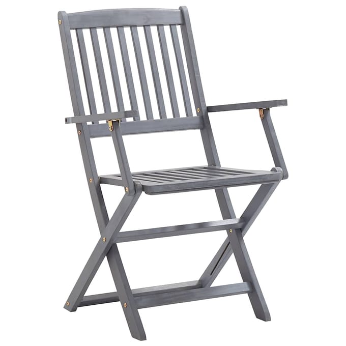 vidaXL - Inklapbare - stoelen - 8 - st - met - kussens - massief - acaciahout
