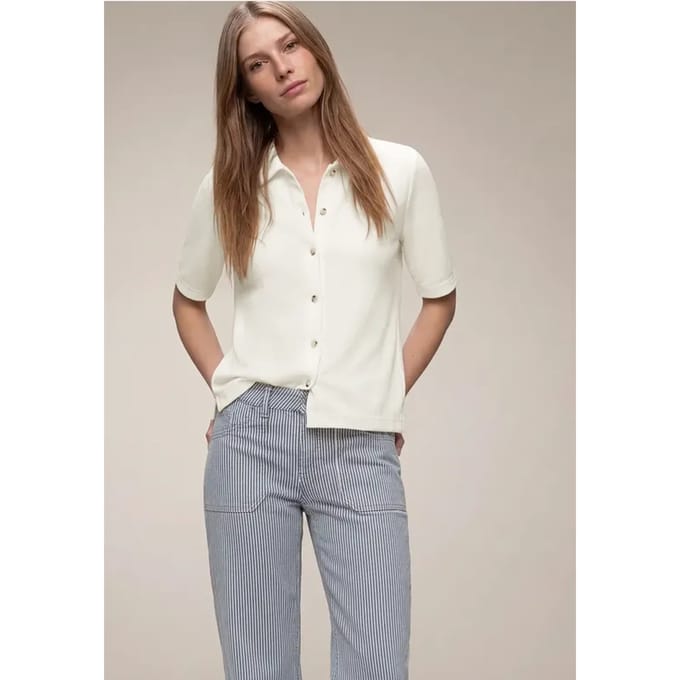 Shirt met korte mouwen en knoopsluiting