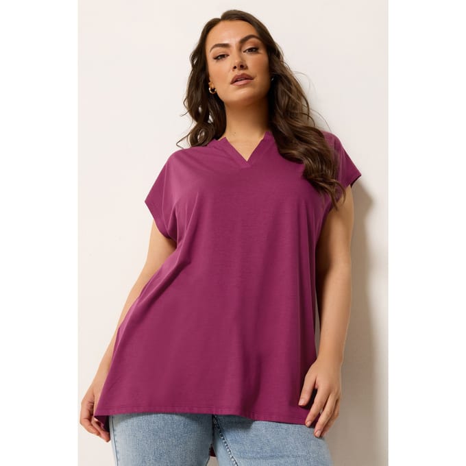 Yours Roze Tshirt Met Ronde Hals En Uitsparing Size 42