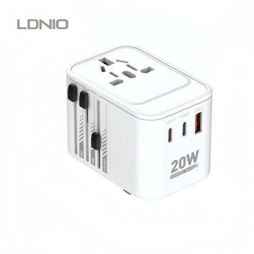 Taiyo LDNIO GaN-reisadapter universele stekkeradapter 20 W multi-poort EU-stekkerconverter