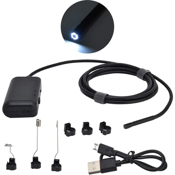 6LED HD Endoscoop 5.5MM Draadloze WiFi Inspectiecamera IP67 Waterdichte Boroscoop Slangcamera voor black