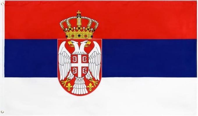 New Age Devi - "Servische Vlag  - 150x90cm - Polyester "