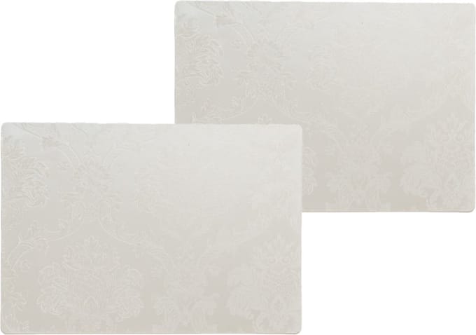 Wicotex Placemats Amatista - 2x stuks - wit - antislip - PU coating - 43x30 cm