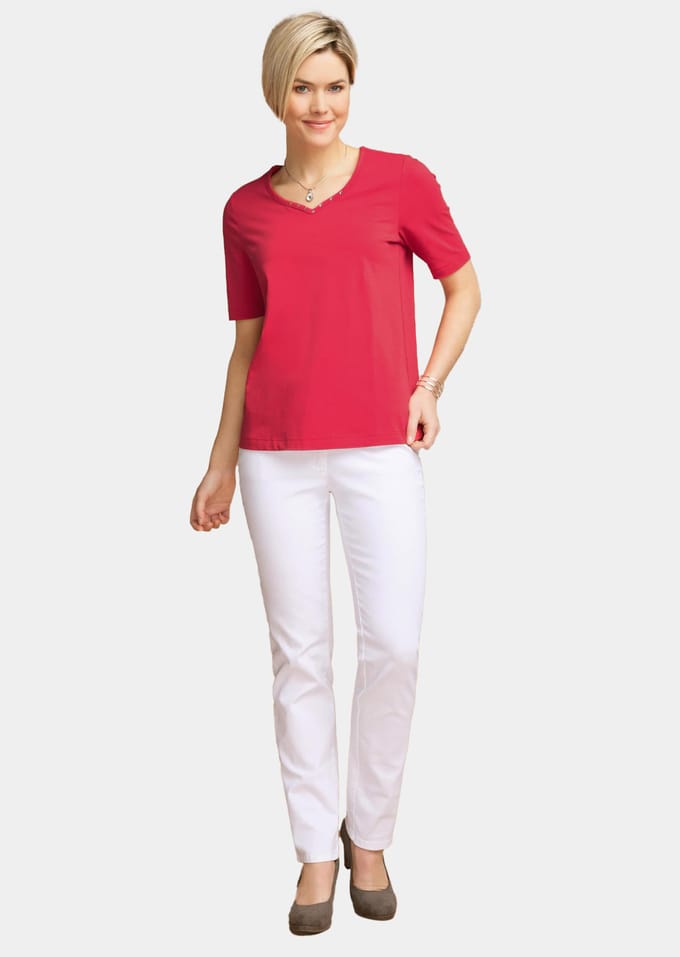 Goldner T-shirt Korte mouw basic shirt van katoen