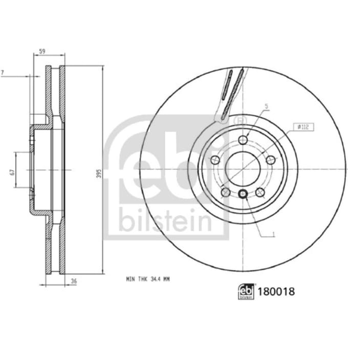 Remschijf FEBI BILSTEIN 180018, 1 stuk