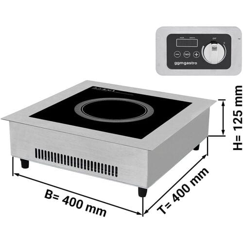 GGM Gastro Induktionsherd - 3,5 kW - Einbaugerät Zilver