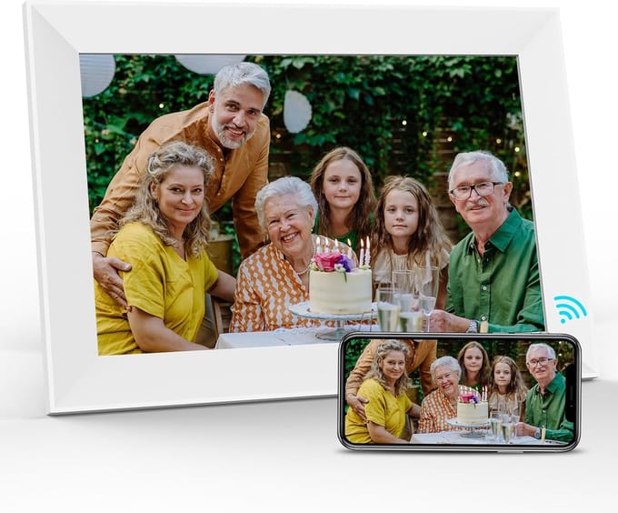 Digitale fotolijst met WiFi en Frameo App - 10.1 inch HD+ IPS Display - 32GB - Wit