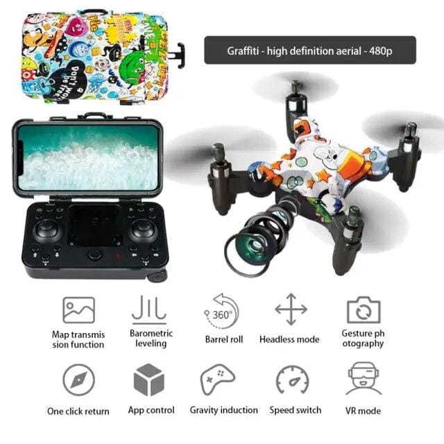 Mini Drone HD Wifi FPV Bagagevorm Afstandsbediening Drone met camera Opvouwbaar Quadcopter-speelgoed met één klik No camera oranje