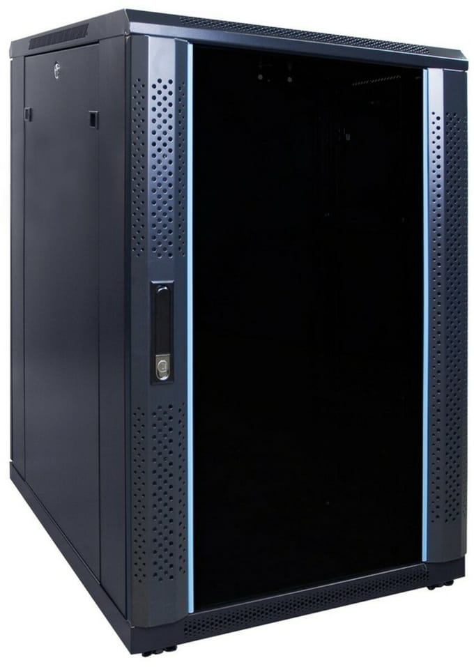 DSIT 18U serverkast met glazen deur 600x800x1000mm (BxDxH) - serverbehuizing - serverrack - 19 inch