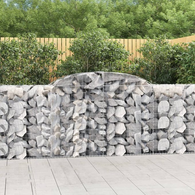 vidaXL - Schanskorven - 30 - st - gewelfd - 300x50x100/120 - cm - ijzer