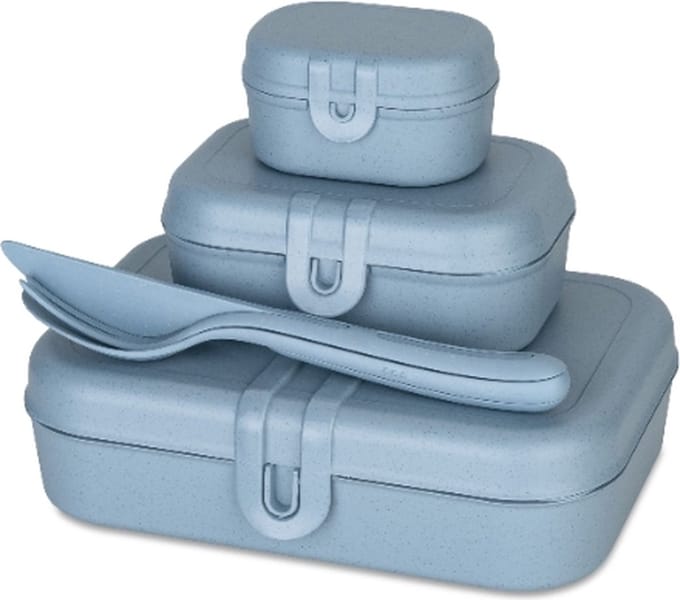 Lunchbox -en Bestekset, Natuur Bloemen Blauw, Organic Bio-Circular - Koziol | Pascal Ready