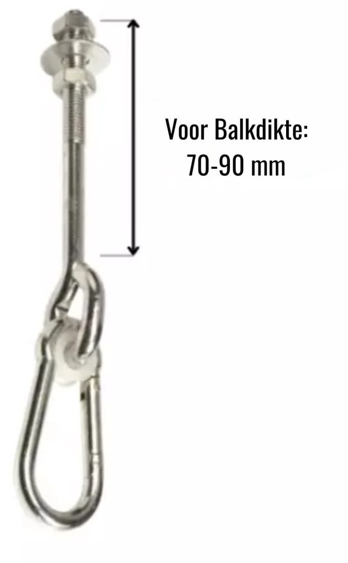 Schommelhaak met Karabijnhaak M12 100mm (1 stuk)