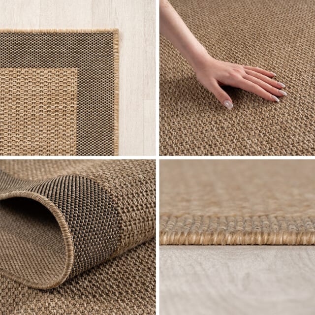 Muratap Timber solid rond buitenkleed – jute look – weerbestendig – 200 cm rond