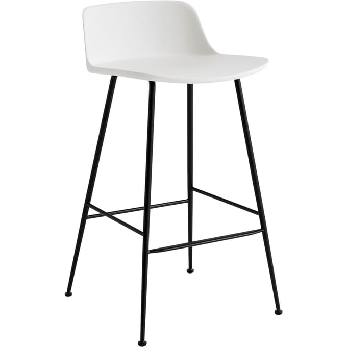 &Tradition Rely Barstoel HW81 & HW86 - wit - black - Hoogte 78,5 cm