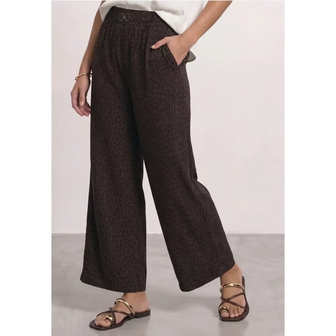 Broek met Straight Leg pijpen en Mid Waist taille, met print