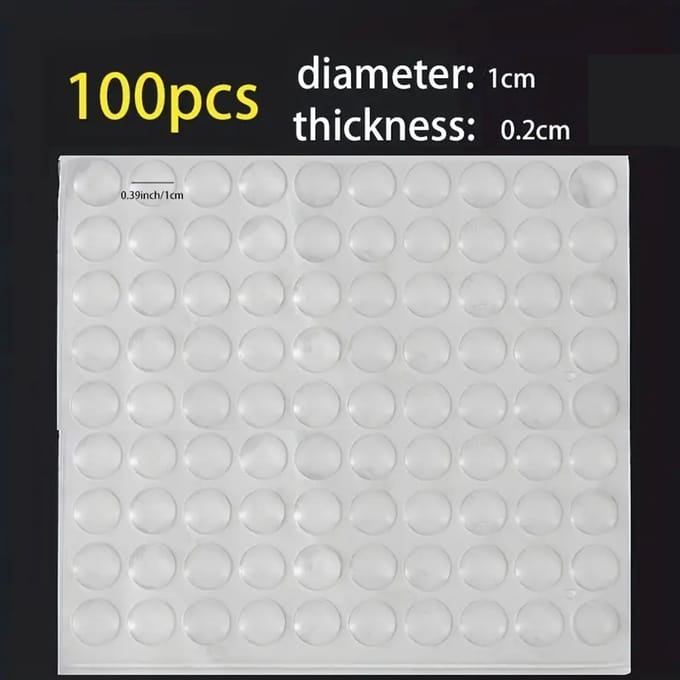 DW4Trading Zelfklevende Siliconen Gelpads Deurstoppers Rond 10mm 100 Stuks - Stootdop