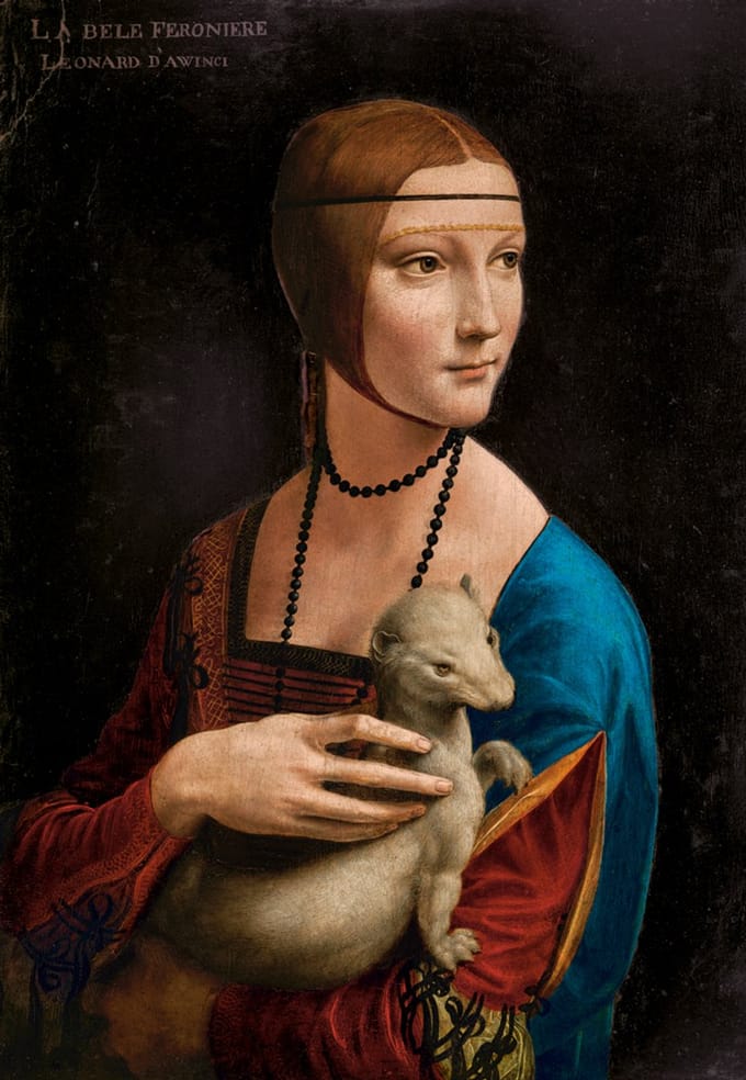 Castorland legpuzzel kunst Lady with the Ermine Leonardo da Vinci 1000 stukjes.
