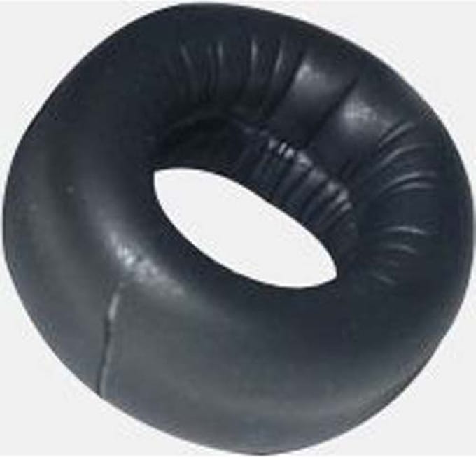 665 Leather - Neopreen Cockring - Zwart 45 mm