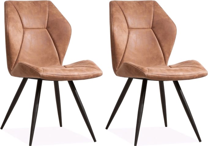 Stoel Tesla - Cognac - set van 2 stoelen