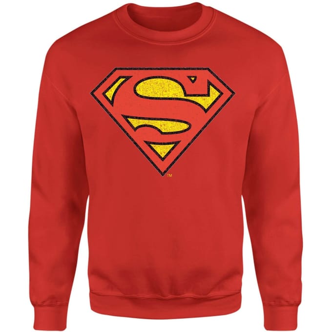 Official Superman Crackle Logo Sweatshirt - Red - XXL