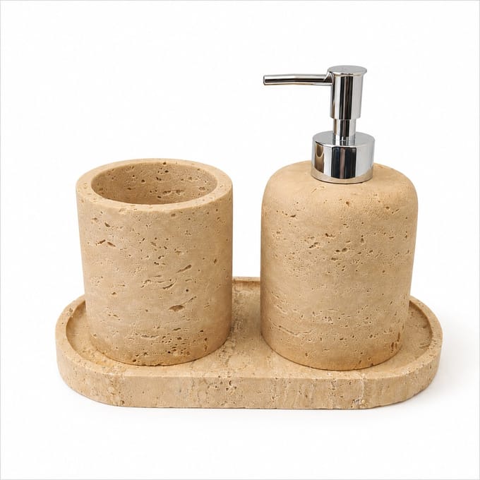 Marmoree - Travertin - 3delig - Badkamerset - Beige