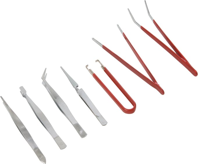 Silverline Pincet Set - Chroom Geplateerd - 7 delig