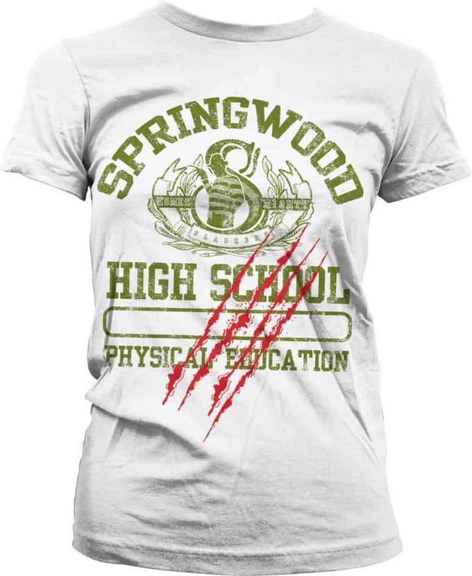 A Nightmare On Elm Street Dames Tshirt -L- Springwood High School Wit