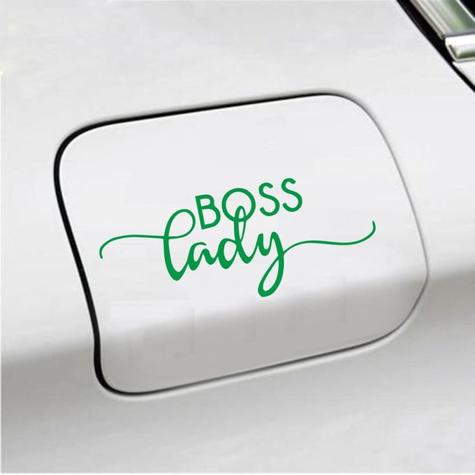 Bumpersticker - Boss Lady - 6 X 14,8 - Groen