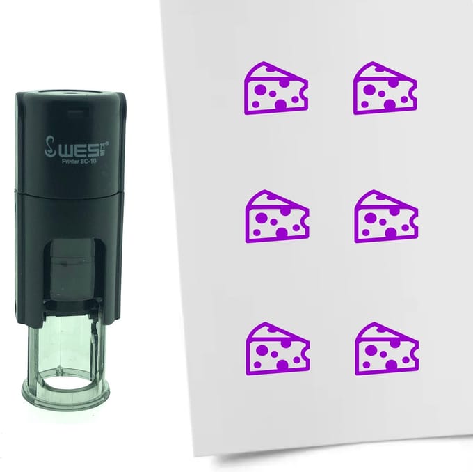 CombiCraft Stempel Kaas 10mm rond - Paarse inkt