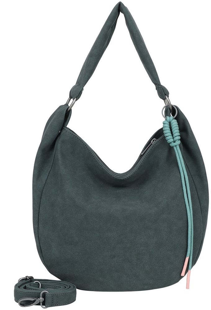 Fritzi aus Preußen schoudertas Sue01 Suede Jacky Hobo Bag Soft Grey Blue blauwgrijs