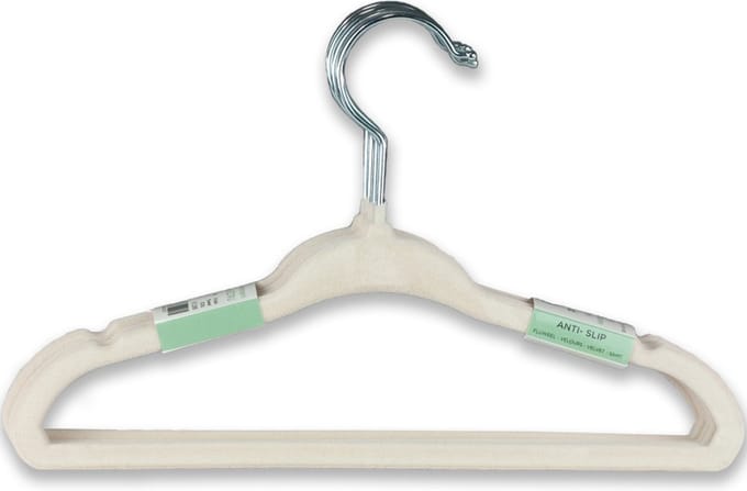 Puck Kledinghanger - Antislip - 6 Stuks - Ecru